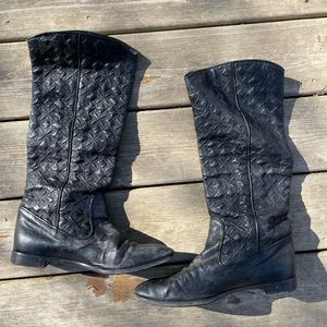 worn Sergio Rossi boots with cowboy style detail